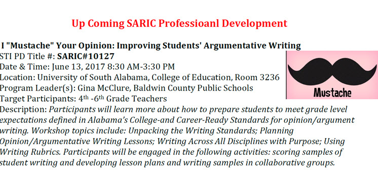 Upcoming SARIC Professional Development 