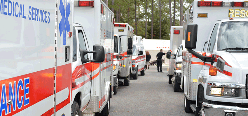 Image of ambulances.