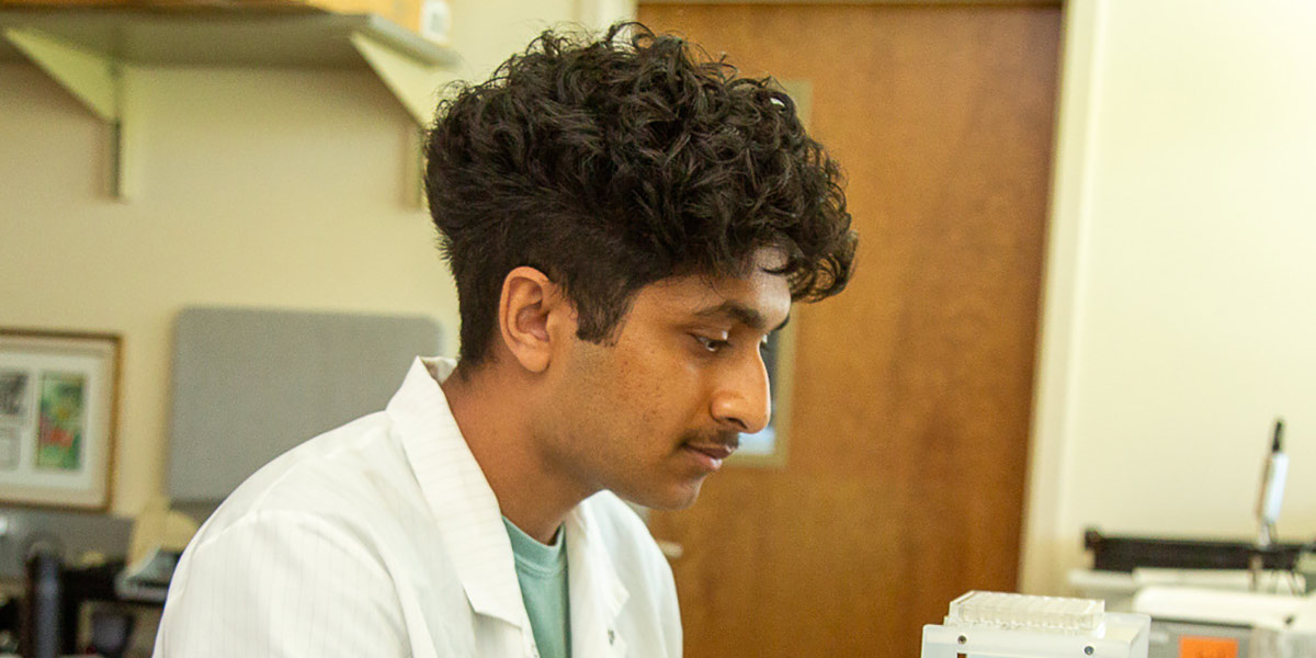 Biomedical Sciences student Aden Patel selected for Summer Undergraduate Research Fellowship
