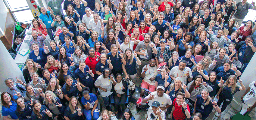 Faculty and students in the University of South Alabama’s Pat Capps Covey College of Allied Health Professions and