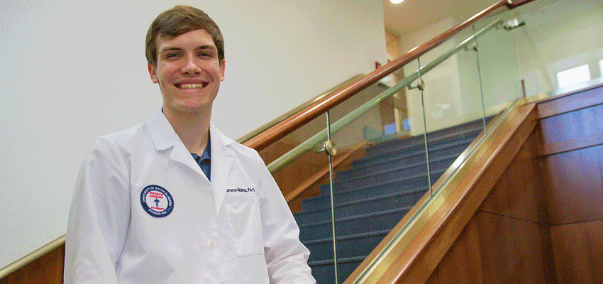 Growing up in the city of Geneva, Alabama, recent physician assistant studies graduate Cameron McInnis first experienced health care in a unique way. 