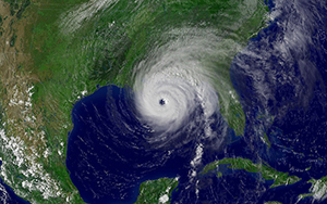 Ariel view of hurricane