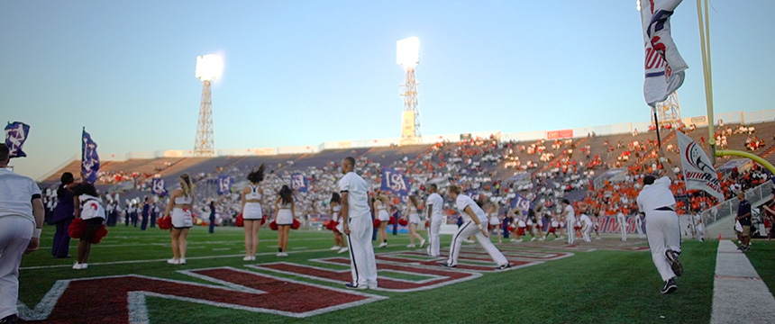 South Football game with a shot of the crowd