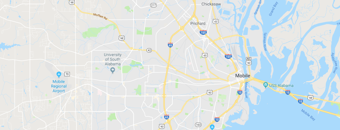 Google map image of Mobile, Alabama