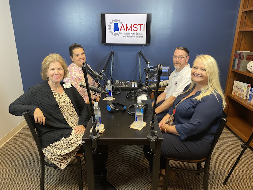 The first “Sincerely, South” podcast episode will feature Chasity Collier (front left) and Rachel Broadhead (back left), assistant director and director of the Alabama Math, Science, and Technology Initiative at the University of South Alabama. Dr. Susan Ferguson (far right), 