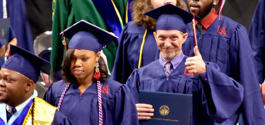 Pritchett at graduation