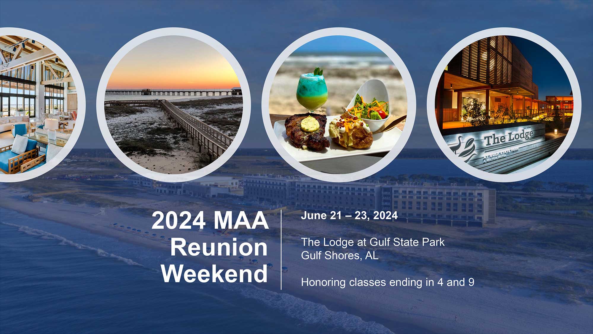 Make plans to join us for next year's Medical Alumni Reunion Weekend at The Lodge at Gulf State Park, Gulf Shores, AL.