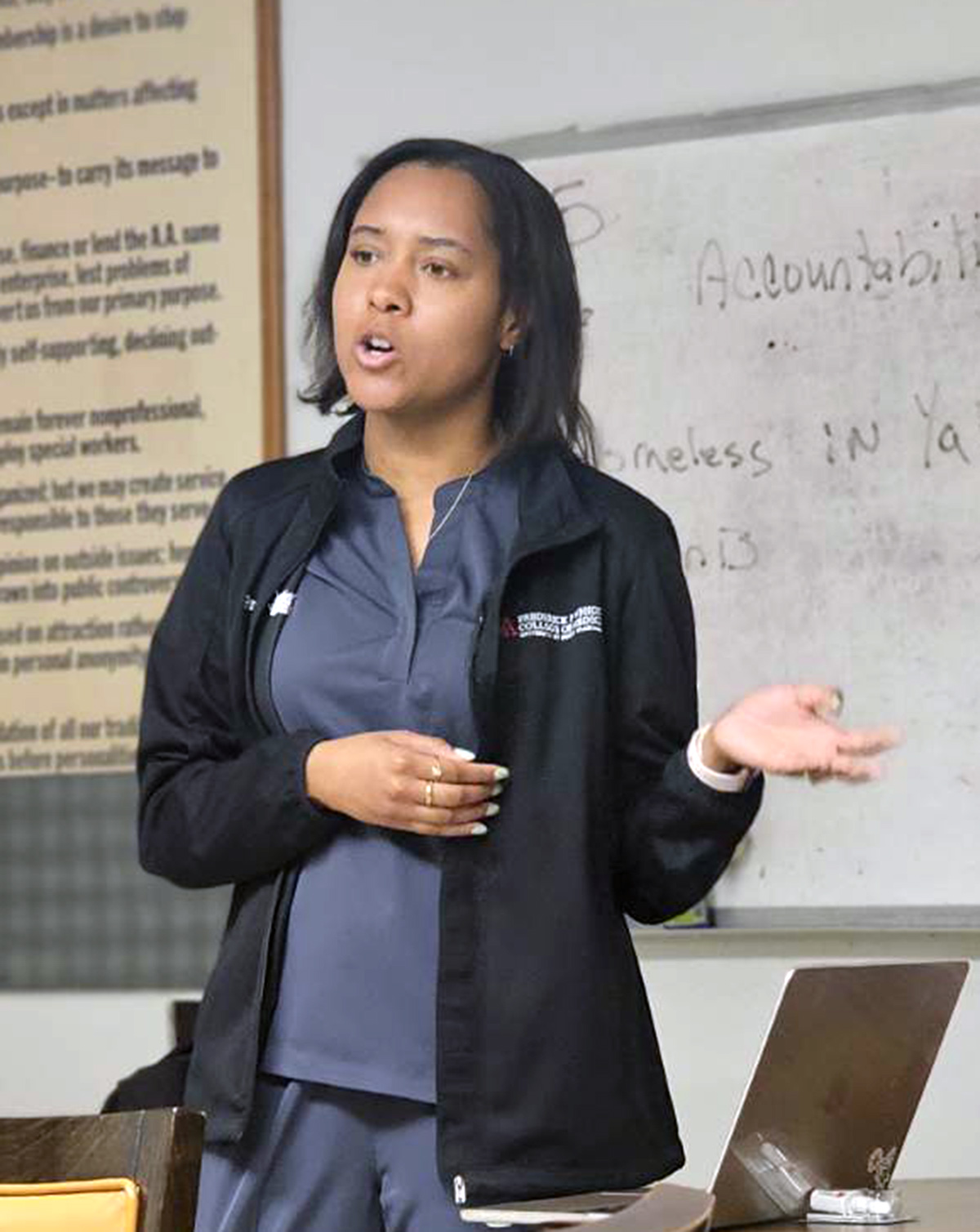 student presents education session