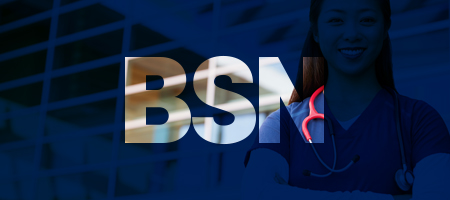 BSN text over nurse image.