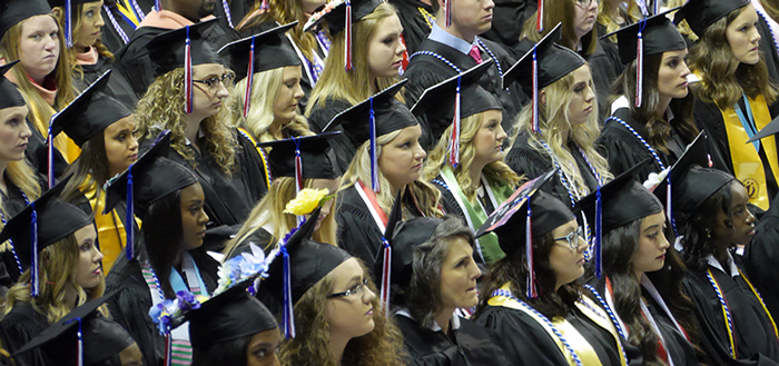 Nursing students at graduation