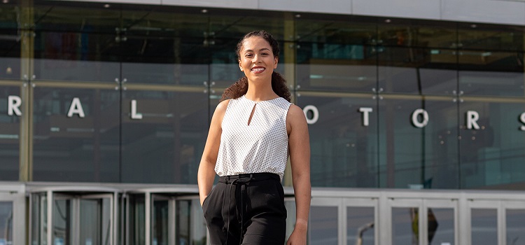 Gaelyn Angus-Barker, who graduated from the University of South Alabama with a degree in mechanical engineering, is in a two-year program at General Motors that includes four six-month rotations in different positions.