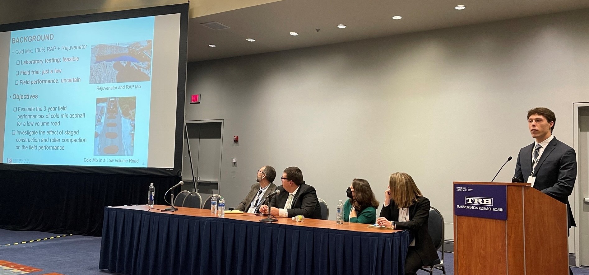 Cade Marty presents his research at the Transportation Research Board Annual Meeting, Washington D.C.