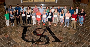 2023 RET Program at South with students and faculty. Picture taken in atrium at Shelby Hall. data-lightbox='featured'