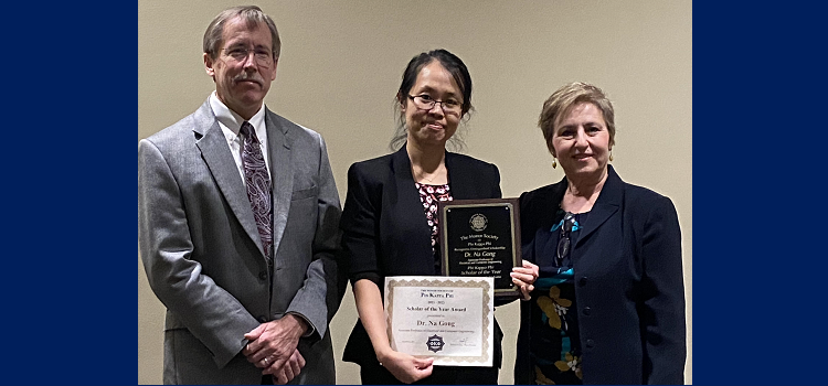 Dr. Na Gong has been selected as the 2021 recipient for the Phi Kappa Phi Scholar of the Year award.