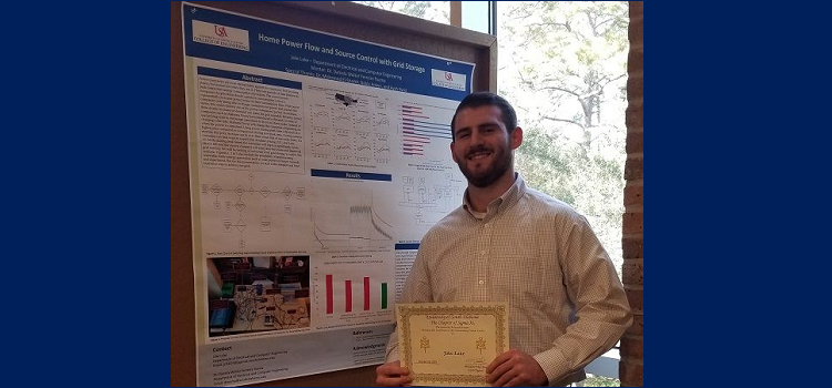 Jake Lake, Electrical Engineering senior, received the Sigma Xi Best Poster Award at the 2021 Undergraduate Research Symposium.