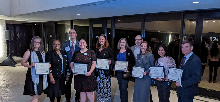 Team Receives AIChE Executive Committee's Gary Leach Recognition Award. (Far left) Dr. Christy Wheeler-West, Associate Professor in the Chemical and Biomolecular Engineering Department data-lightbox='featured'