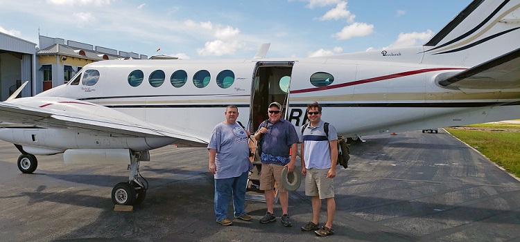 Richard L. Wood (right), a civil engineering assistant professor at the University of Nebraska-Lincoln, traveled to the Bahamas to inspect hurricane damage with Henry Lester (left), an assistant professor of civil engineering and systems engineering at the University of South Alabama, and Mike Vorce, president of Site Tour 360, a startup that specializes in web-based interactive maps and directories.