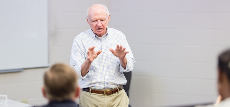 Joe Hair teaching in the classroom.