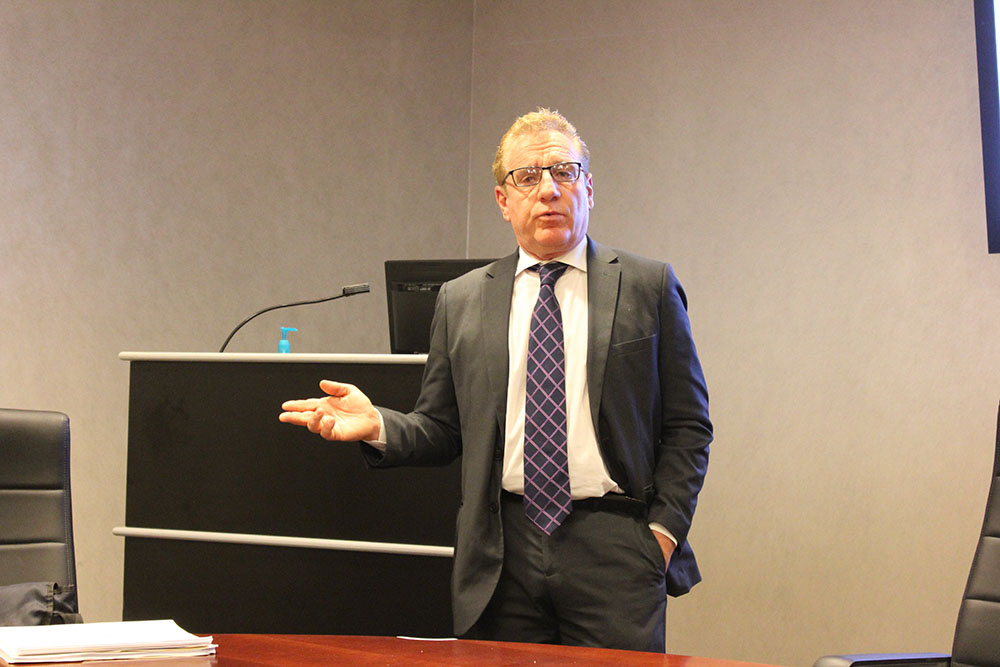 Marco Provvidera speaking at lunch with students.