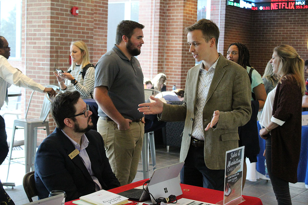 Students at Sales & Marketing Fair.