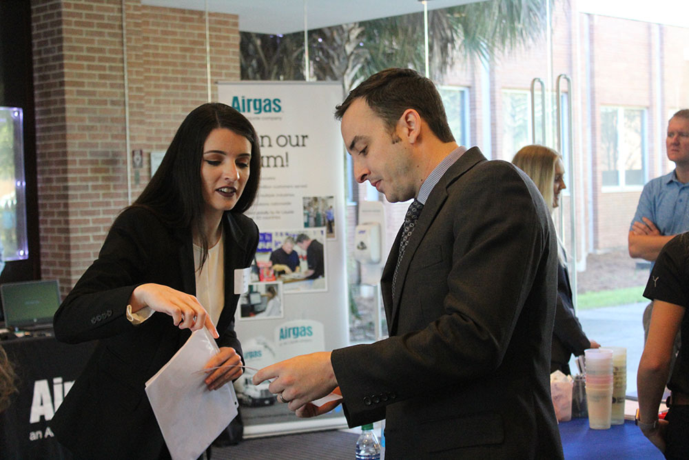 Students at Sales & Marketing Fair.