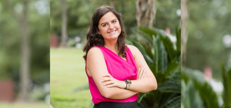 Hailey Kersteins outside of MCOB.