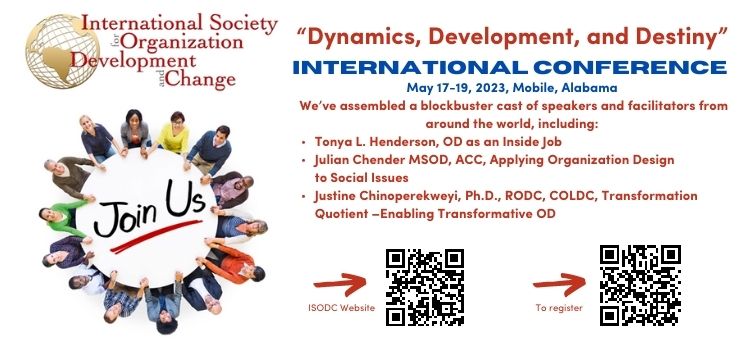 International Society for Organizational Development and Change's International Conference information.