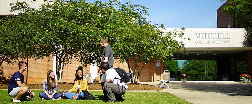 Students in front of MCOB