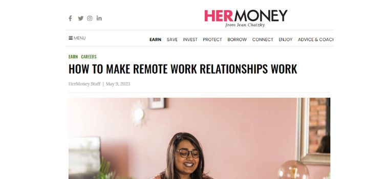 Screen grab from Her Money Magazine