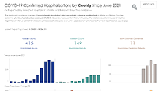 COVID-19 Hospitalizations by County Graph