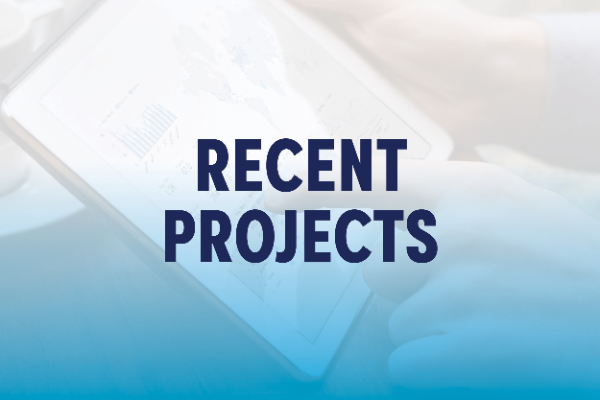 Tablet with the text Recent Projects