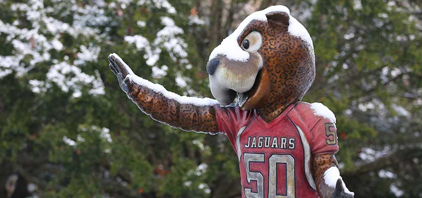 Southpaw statue waving