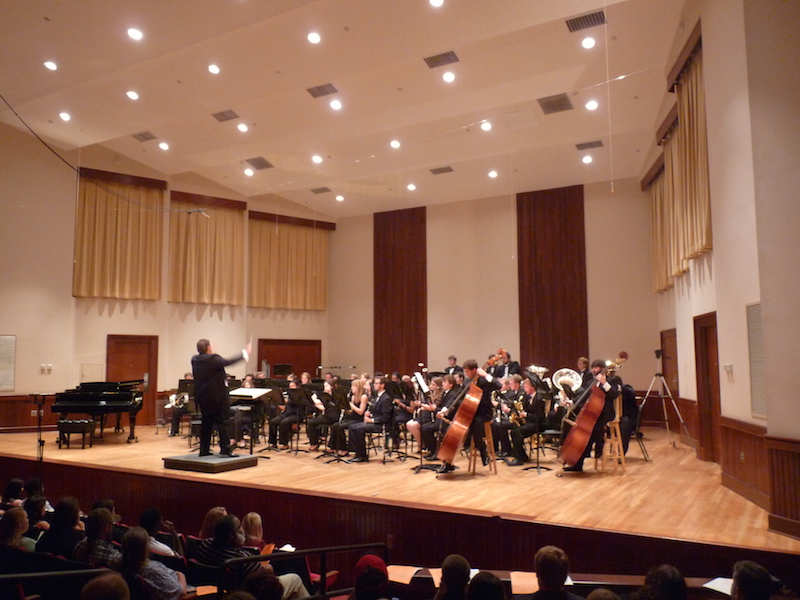 USA Wind Ensemble conducted by William H. Petersen on stage in Laidlaw