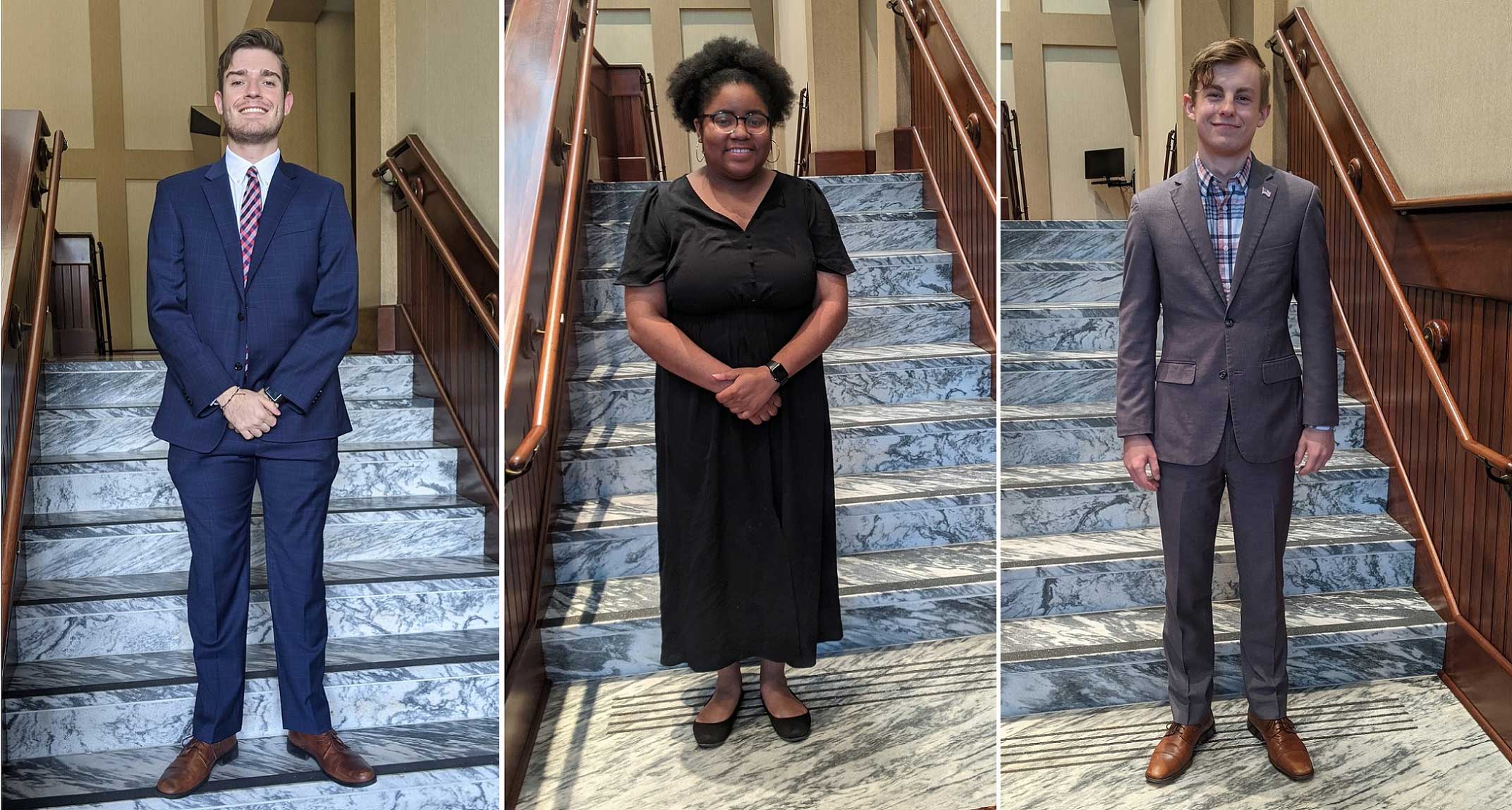 2021-2022 Laidlaw Scholars: Noah Barnett, Destiny Miskel, and Sam Goecke. Destiny Miskel is also the 2021-2022 Presser Award Recipient. data-lightbox='featured'