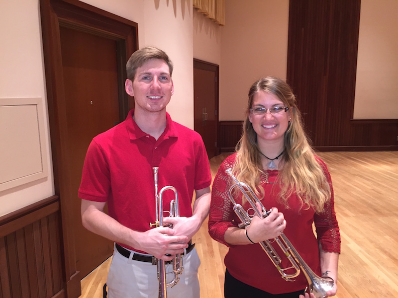 read story, Jenetta McGee and Nathan Shadix Senior Trumpet Recital April 10 at Laidlaw