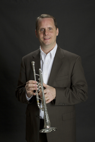 Dr. Peter Wood with his trumpet