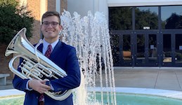 Pictured is euphoniumist Noah Barnett.