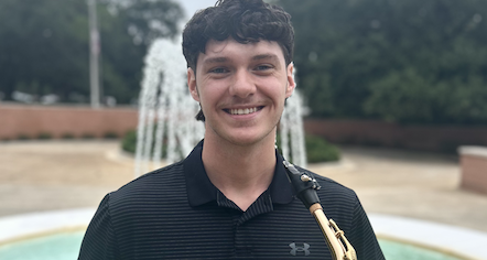 Pictured is saxophonist Tristen Bodiford.