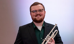 Pictured is trumpeter Kyle Brookins.