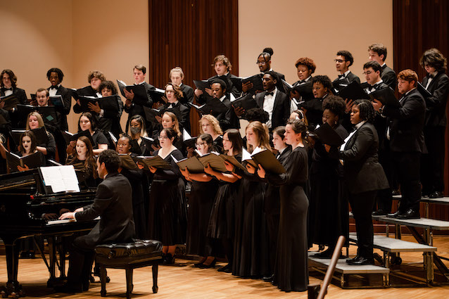 Pictured in a previous performance on the Laidlaw stage is the USA Concert Choir. data-lightbox='featured'