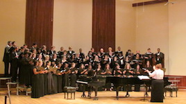 Pictured on the Laidlaw Recital Hall stage is the USA Concert Choir.