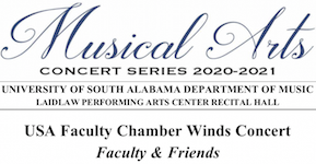 Pictured is header of the printed program for the "Faculty & Friends" USA Chamber Winds concert.