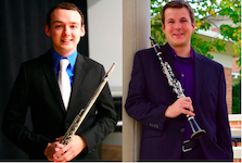 Pictured is faculty flutist Travis Jones and faculty clarinetist Kip Franklin.