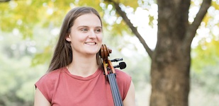 Pictured is cellist Genevieve Batman.