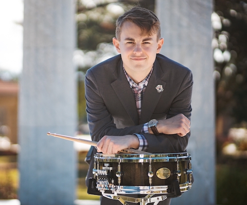 Pictured is percussionist Sam Goecke. data-lightbox='featured'