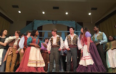 Pictured are members of USA Opera Theatre after a performance of the opera The Gondoliers.