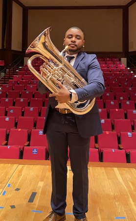 Pictured on the Laidlaw stage is graduate euphoniumist Ronald Gray. data-lightbox='featured'