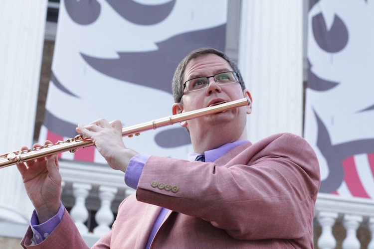 Pictured is guest faculty flutist Tim Hagen