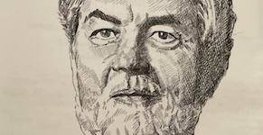 Pictured is a sketch drawing of Dr. Andrew Harper.