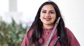 Pictured is flutist Maria Lawrence.
